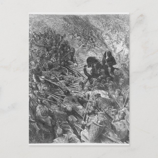 Stridsskådeplats, illustration från Orlando Furios Vykort (Framsida)