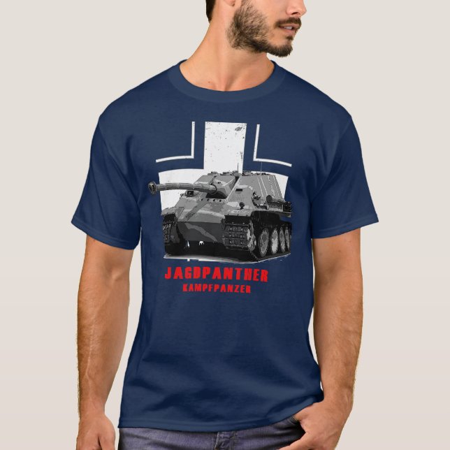 Stridsvagn Jagdpanther Militär tank WW2 T Shirt (Framsida)