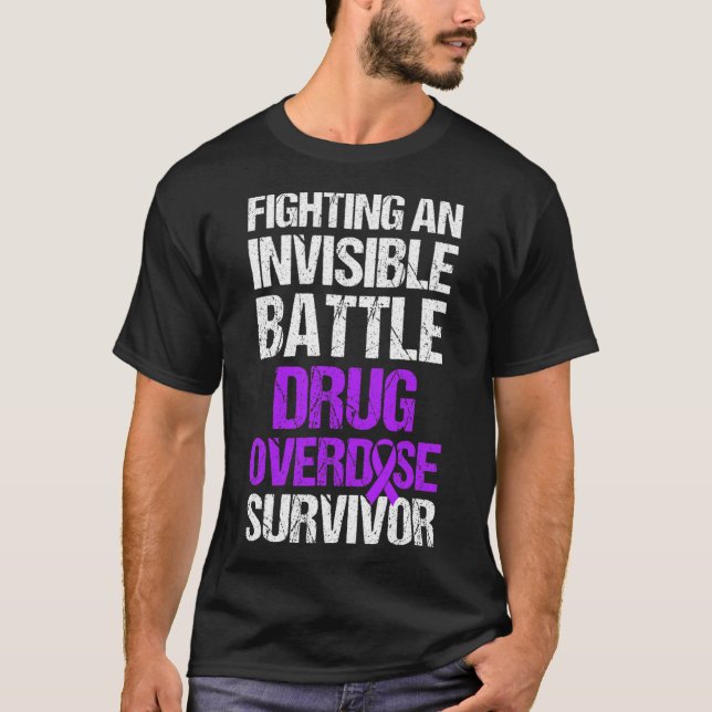 Stridsveteran för medvetenhet om överdosöverlevnad t shirt (Framsida)