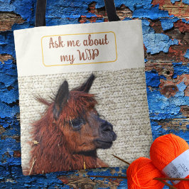 Strikare Alpaca Anpassat WIP Citat Projekt Tygkasse