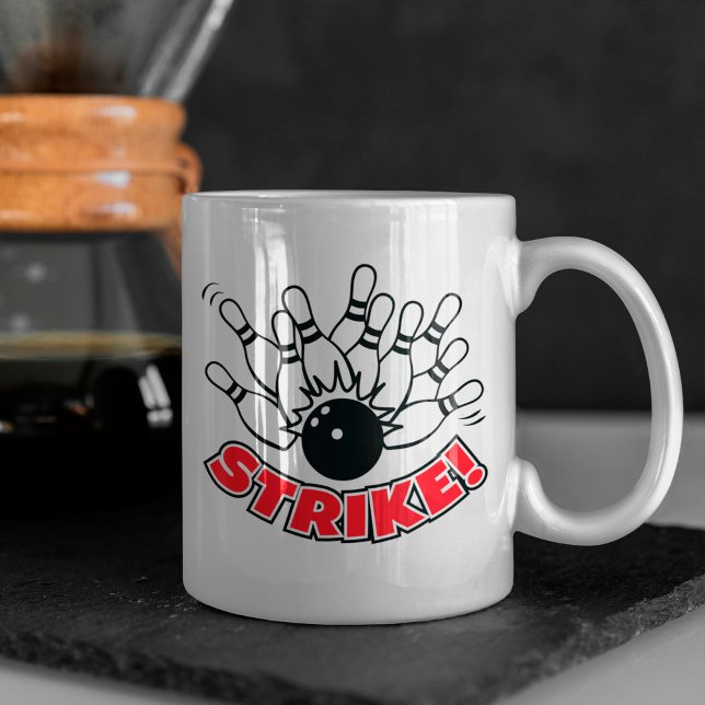 Strike - 10-Pin Bowling Logotyp Kaffemugge Kaffemugg (Skapare uppladdad)