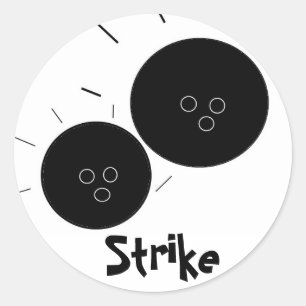 Strike - Bowling Runt Klistermärke