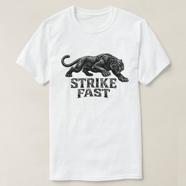 “Strike Fast” Panther Grafik T-Shirt – Vild (Design framsida)