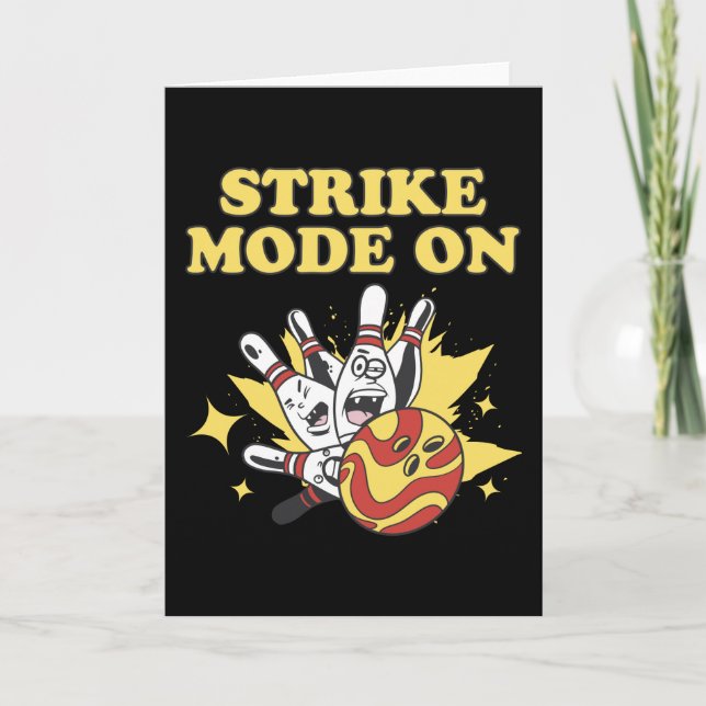 Strike Mode Bowling Player Bowling Gift Kort (Framsida)