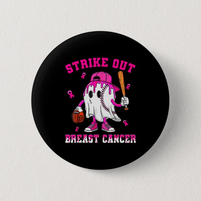 Strike Out Breast Cancer Shirt Boy Baseball Drip N Knapp (Framsida)