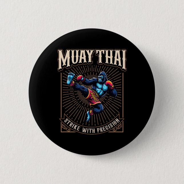 Strike With Precision - Cool Muay Thai Gorilla Kic Knapp (Framsida)