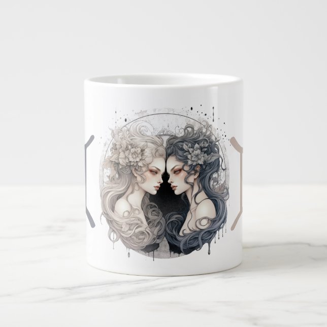 Striking Gemini Symbol Artwork Jumbo Mugg (Framsidan)