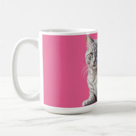 Striking Gray Tabby Cat with Green Eyes Kaffemugg