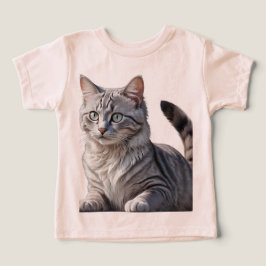 Striking Gray Tabby Cat with Green Eyes T Shirt