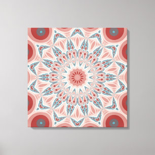 Striking Modern Kaleidoscope Mandala Triptych Canvastryck