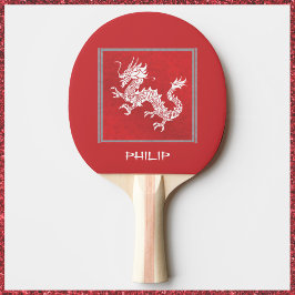 Striking Red and White Dragon Pingisracket