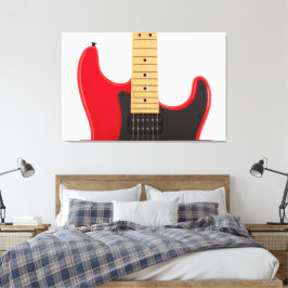 Striking Red Guitar - Canvastryck
