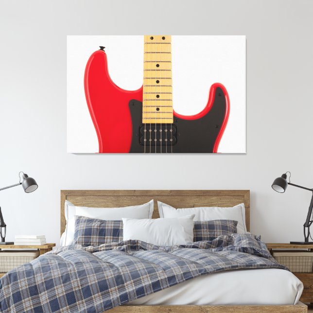 Striking Red Guitar - Canvastryck (Insitu (sovrum))