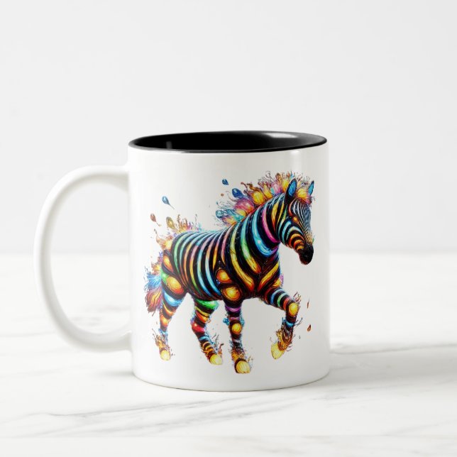 Striking Zebra Charm Två-Tonad Mugg (Vänster)