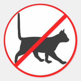 Strikt förbjudet för katter! runt klistermärke