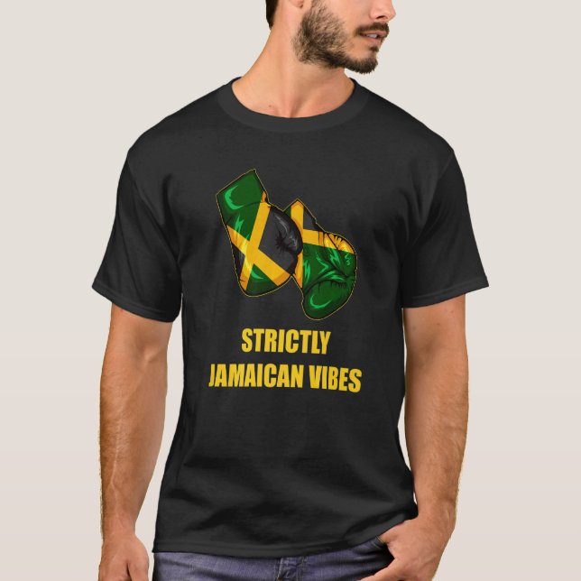 Strikt Jamaican Vibes Proud Jamaican Manar Boxing T Shirt (Framsida)