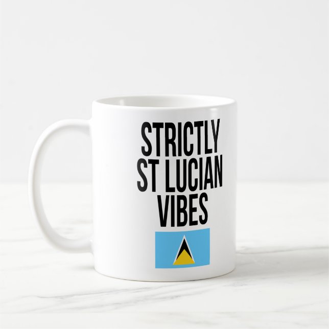 Strikt St Lucian Vibes Saint Lucia Flagga Kaffemugg (Vänster)