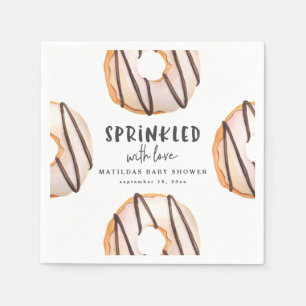Strilat med kärlekmunkbaby shower pappersservett