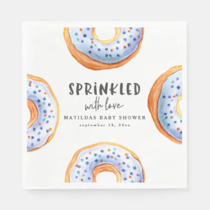 Strilat med kärlekmunkbaby shower pappersservett