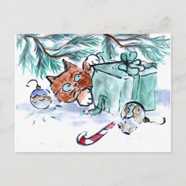 strimla en julklapp, vad? helg vykort (Framsida)