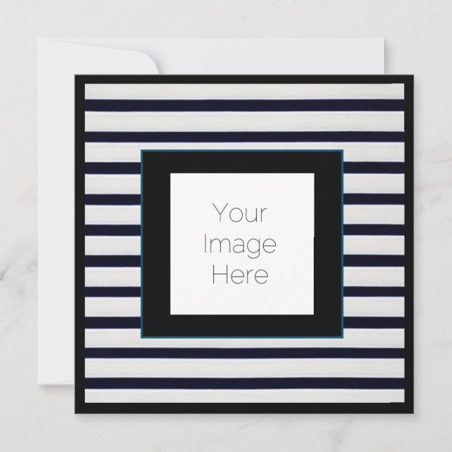 strimlad inbjudan med foto och anpassningsbar (Framsida)