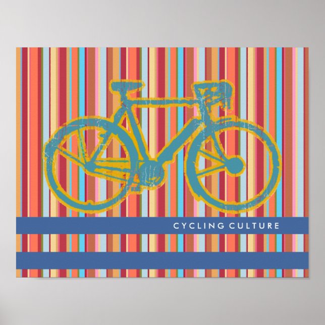 strimlad poster av cykel (Framsidan)