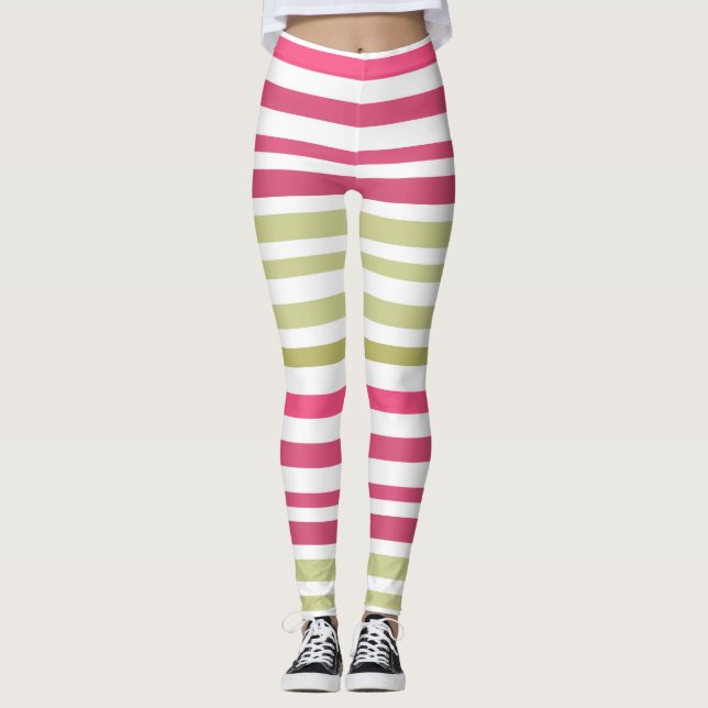 strimlad rosa leggings (Framsida)