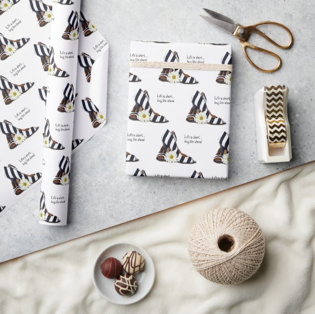 strimlade mode-högklackar med daisy presentpapper (Hantverk)