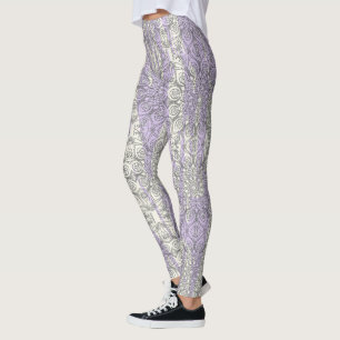 Strimlade randar med påfågelinspirationer leggings