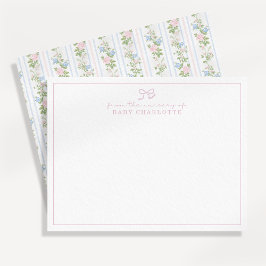 Strimmad blommigt för bröstmjölksnota inbjudningar