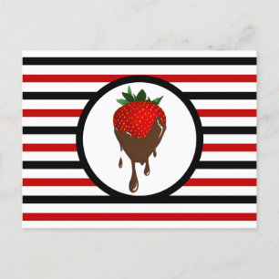 Strimmad Chic CHOCOLATE STRAWBERRY-vykort Vykort