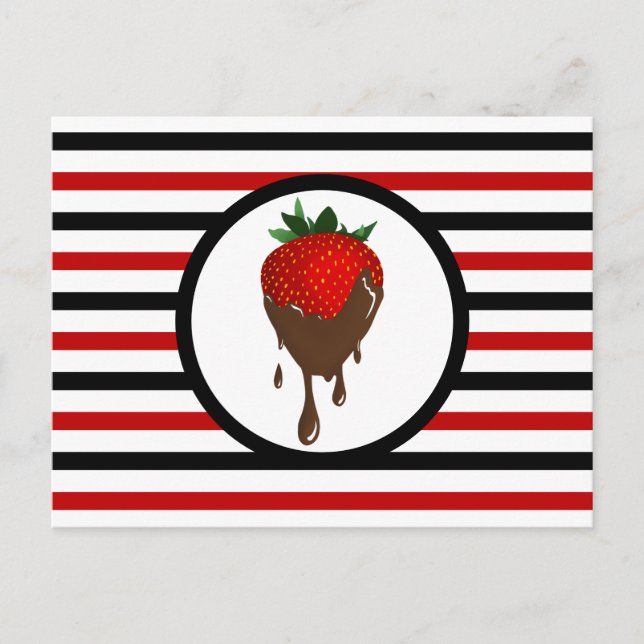 Strimmad Chic CHOCOLATE STRAWBERRY-vykort Vykort (Framsida)
