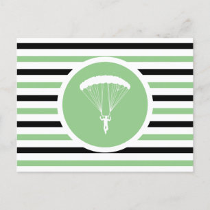 Strimmad Chic Skydiver-vykort Vykort