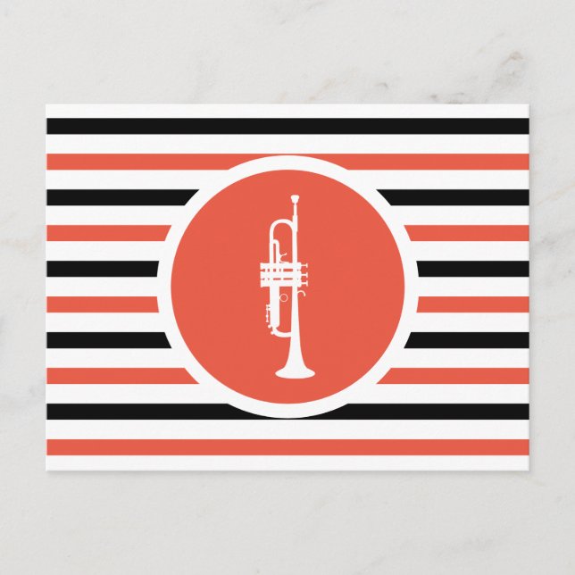 Strimmad Chic Trumpet-vykort Vykort (Framsida)