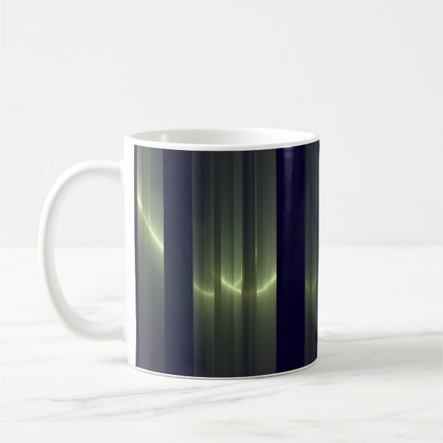 Strimmad glansig geometrisk dekoration kaffemugg (Vänster)