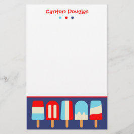 Strimmad Popsicles Personlig Stationery Brevpapper