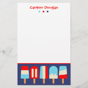 Strimmad Popsicles Personlig Stationery Brevpapper