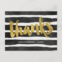 Strimmad tack | Faux Gold Foil Tack Vykort