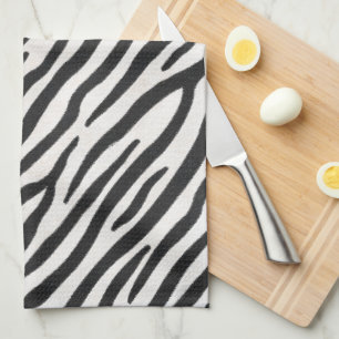 Strimmad Zebra Päls Realistic Exotic Animal Print Kökshandduk