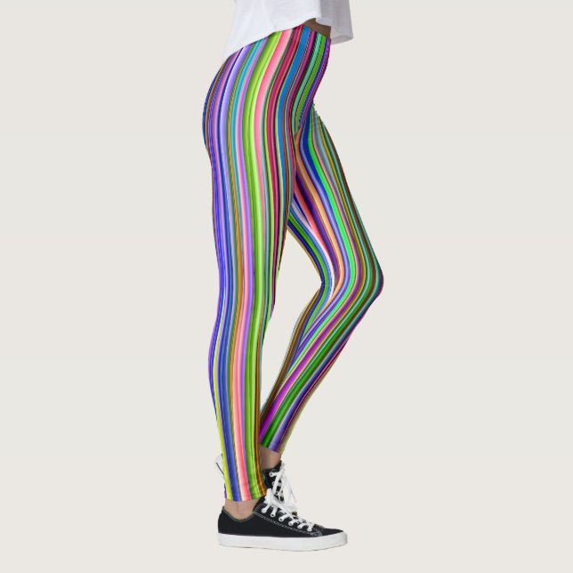 Strimmade baljväxter i flera färg leggings (Höger)
