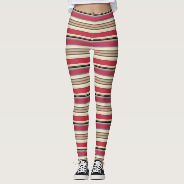 Strimmade mönster örtton leggings (Framsida)