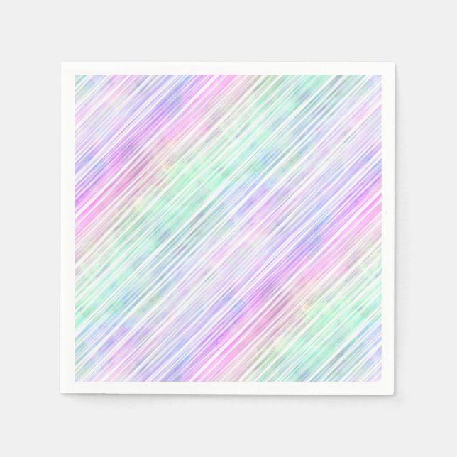 Strimmade penslar med regnbåge: pappersservett (Framsidan)