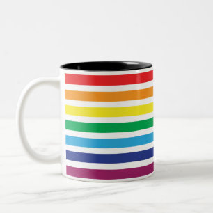 Strimmat regnbågskaffe flagga mugg