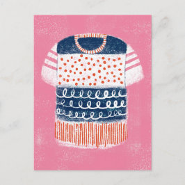 Strimmat T-shirt-vykort Vykort
