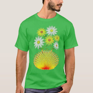 String Art Flowers T Shirt