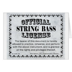 String Bass-licens Hälsningskort