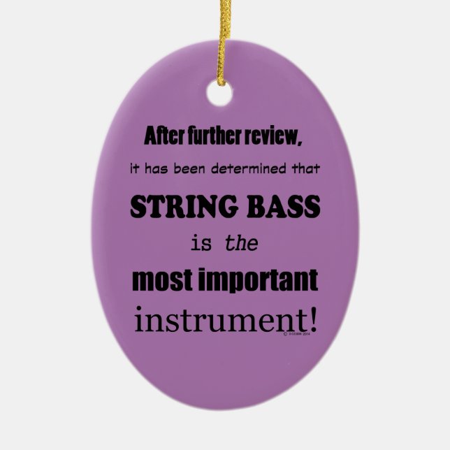 String Bass Mest viktigt instrument Keramic Orna Julgransprydnad Keramik (Framsidan)