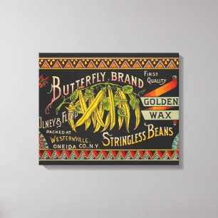 String Bean Label Vegetable Land Canvastryck