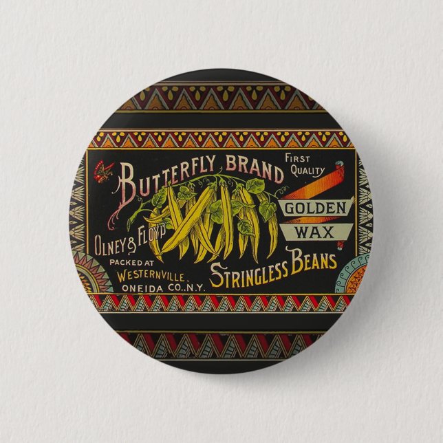 String Bean Label Vegetable Land Knapp (Framsida)