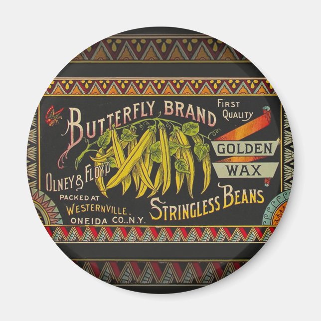 String Bean Label Vegetable Land Magnet (Framsidan)